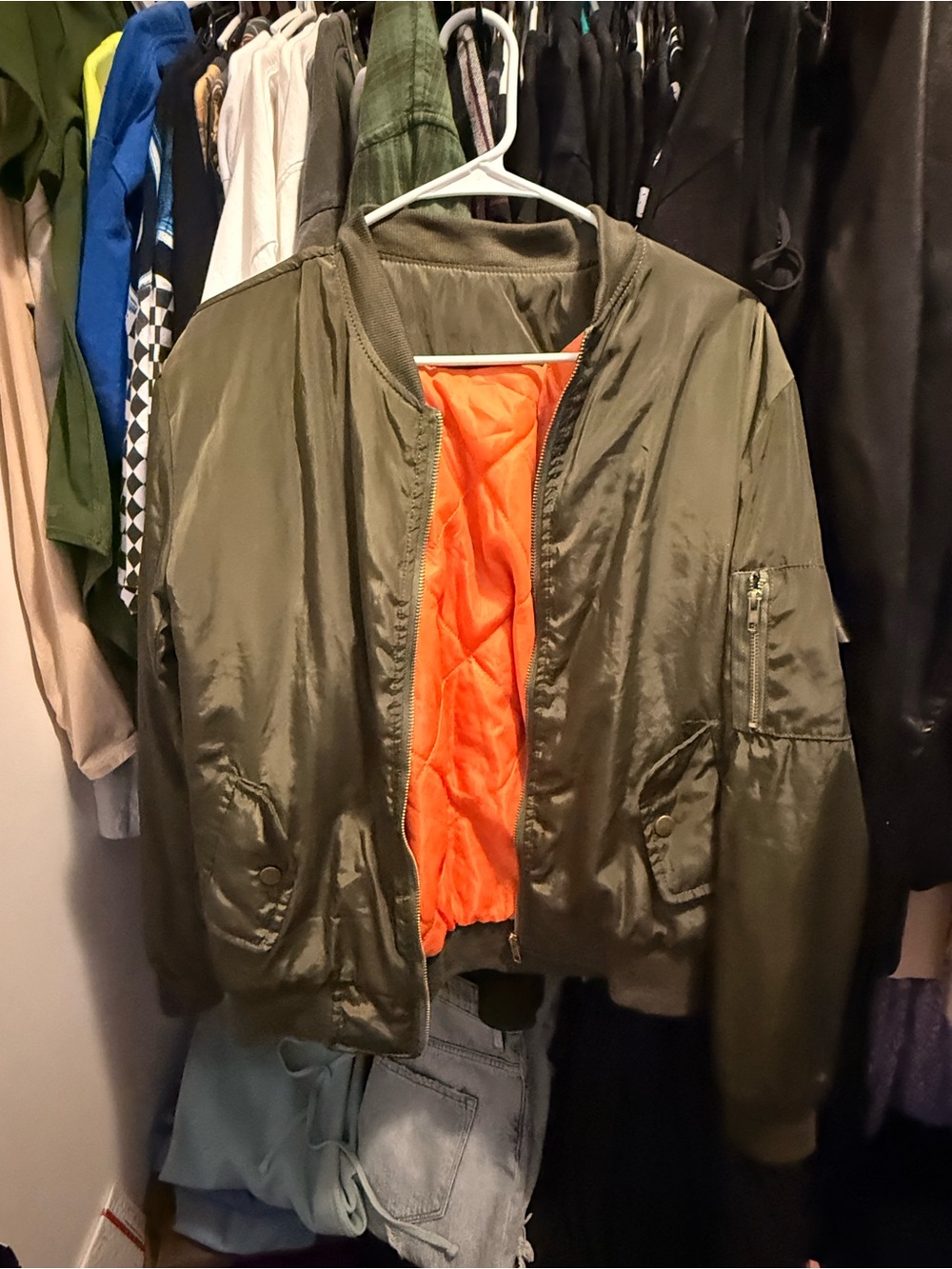 Forest green bomber jacket